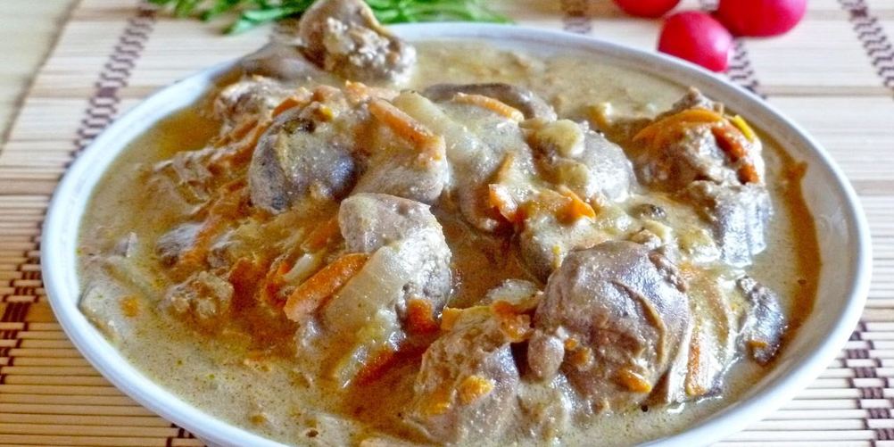 Рецепт куриной печени в сметане в мультиварке