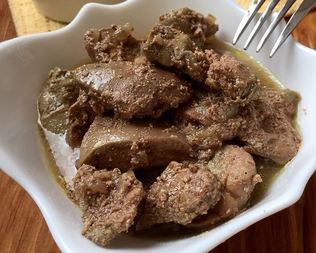 Печень индейки тушеная