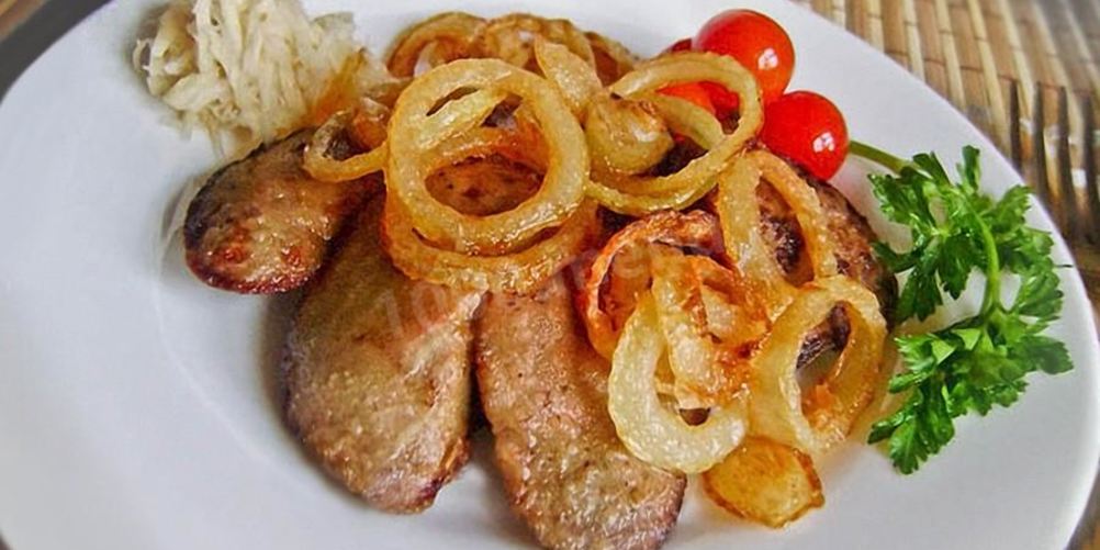 Рецепт печени кролика с луком