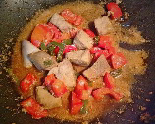 Печень с болгарским перцем в соевом соусе