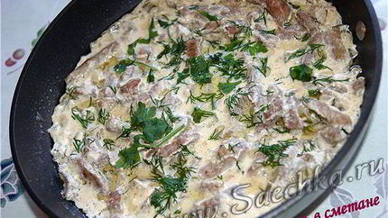 Печень в сметане