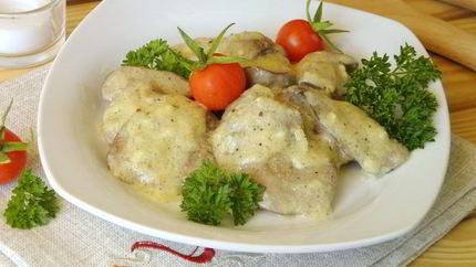 Печенка под соусом