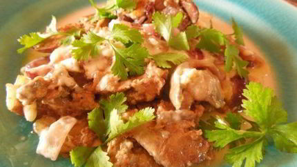 Тушеная куриная печень в мультиварке