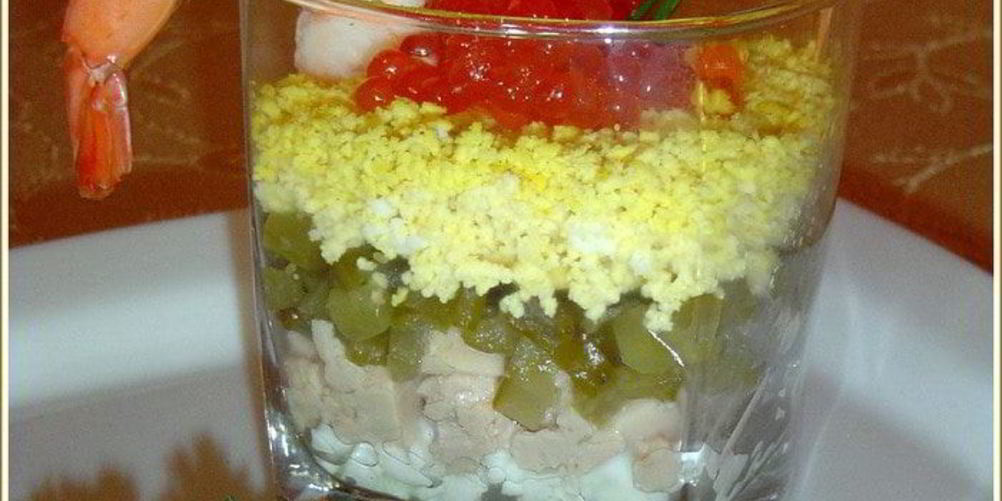 Рецепт верринов с красной икрой и печенью трески