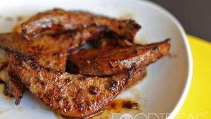 Вкусная свиная печень