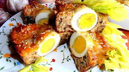 Воскресное мясное кольцо с печенью и грибами