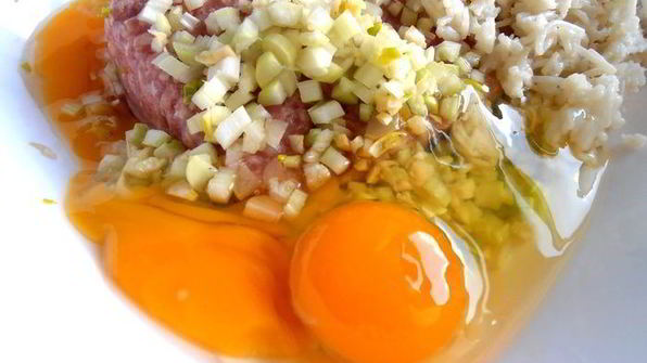 воскресное мясное кольцо с печенью и грибами