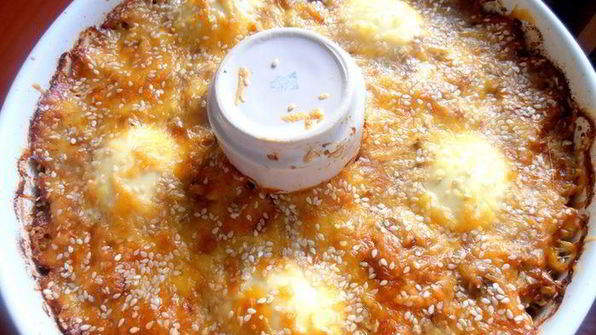 воскресное мясное кольцо с печенью и грибами