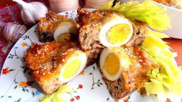 воскресное мясное кольцо с печенью и грибами