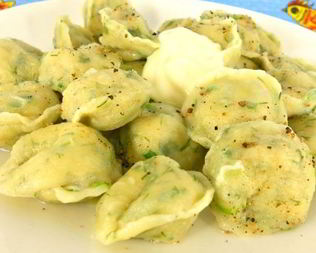 Пельмени с зеленью