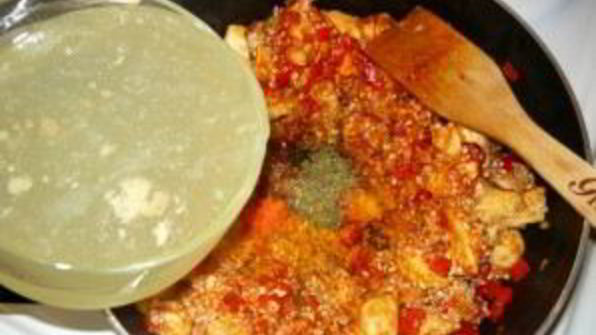 паэлья с курицей и креветками