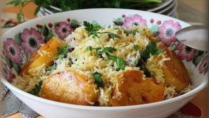 Персидский сладкий плов с картофелем