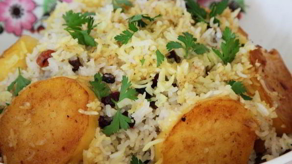 персидский сладкий плов с картофелем