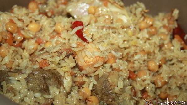 плов с говядиной, курицей и нутом в мультиварке