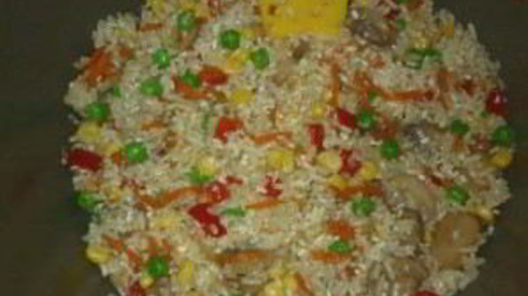 плов с грибами и овощами