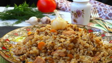 Плов с индейкой и машем