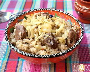 Плов с машем и телятиной