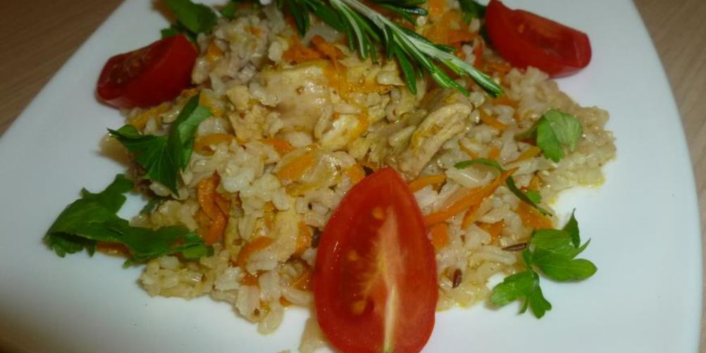 Рецепт плова с мясом кролика и коричневым рисом