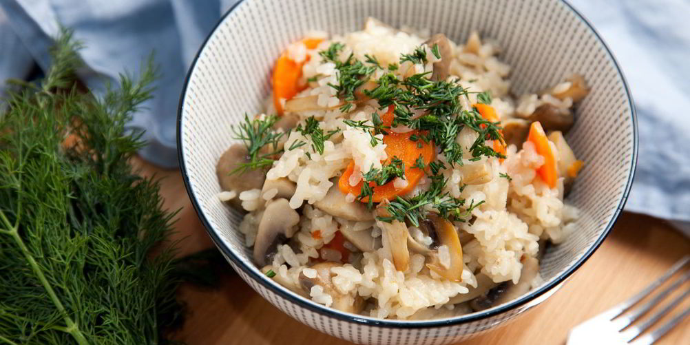 Рецепт постного плова с грибами