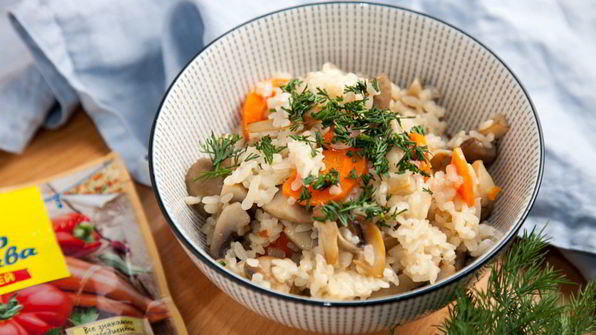 постный плов с грибами