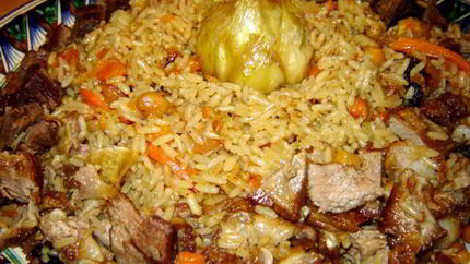 Узбекский плов с бараниной и барбарисом