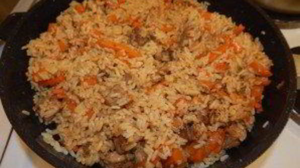 вкусный плов со свининой