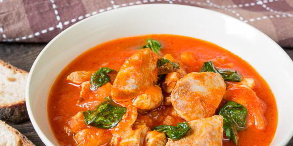 Рецепт куриного рагу со шпинатом