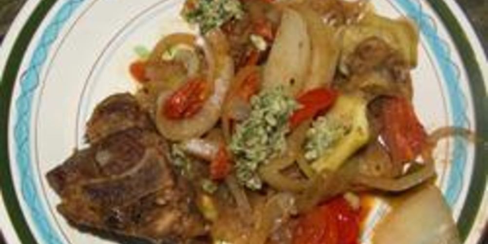 Рецепт овощного рагу с бараниной