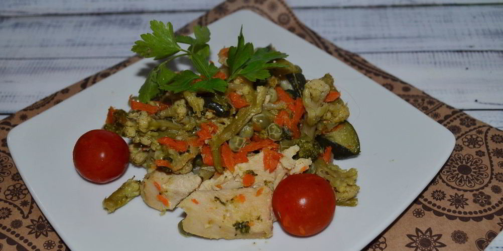 Рецепт овощного рагу с куриной грудкой