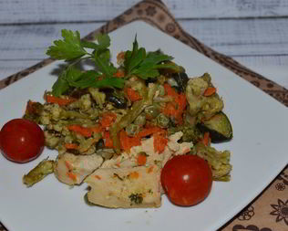 Овощное рагу с куриной грудкой