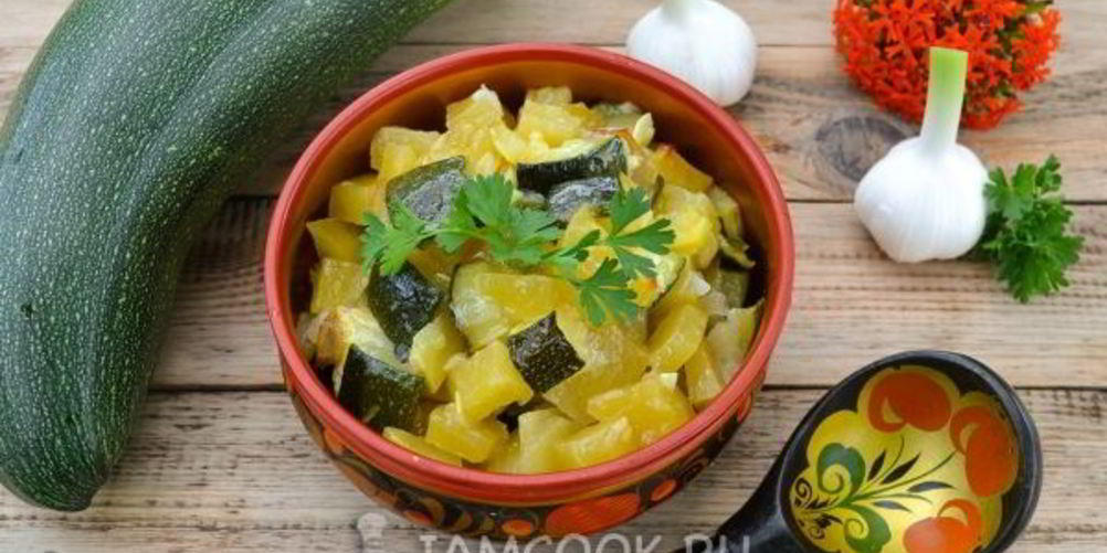 Рецепт постного рагу из кабачков с картошкой в мультиварке