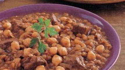 Рагу из чечевицы с мясом баранины