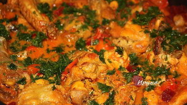 рагу из курицы со свекольным карри