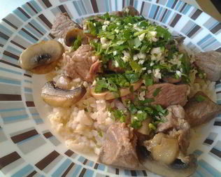 Рагу из телятины с грибами