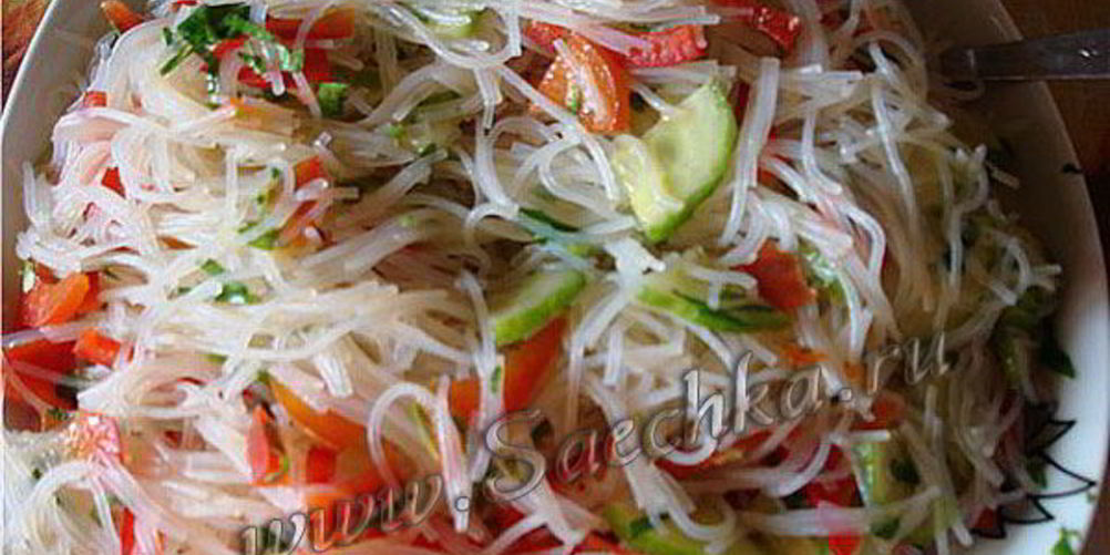 Рецепт рисовой лапши с овощами
