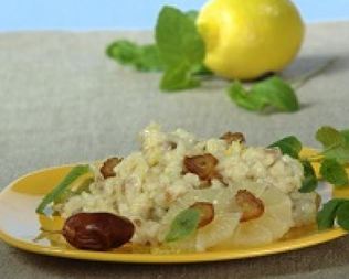 Лимонное ризотто с финиками