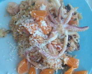 Ризотто из морепродуктов с кокосом