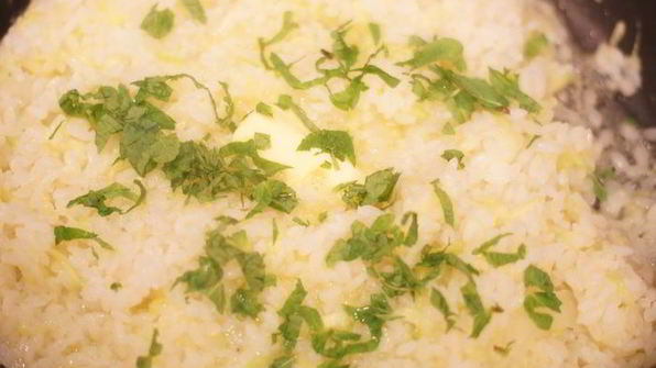 ризотто с фенхелем, цукини и мятой