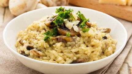 Ризотто с грибами и беконом