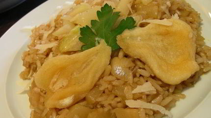 Ризотто с грушей и шампанским