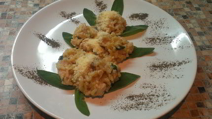 Ризотто с индейкой, грибами и шалфеем