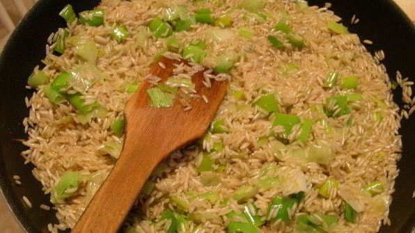 ризотто с копченой рыбой