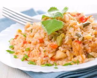 Ризотто с курицей и овощами