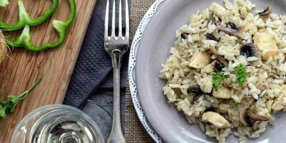 Рецепт ризотто с шампиньонами и куриным филе