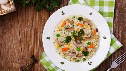 Ризотто с шампиньонами и овощами