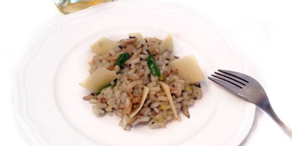 Рецепт ризотто с трюфельной пастой, белым вином и вешенками