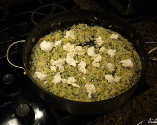 Ризотто со шпинатом и козьим сыром