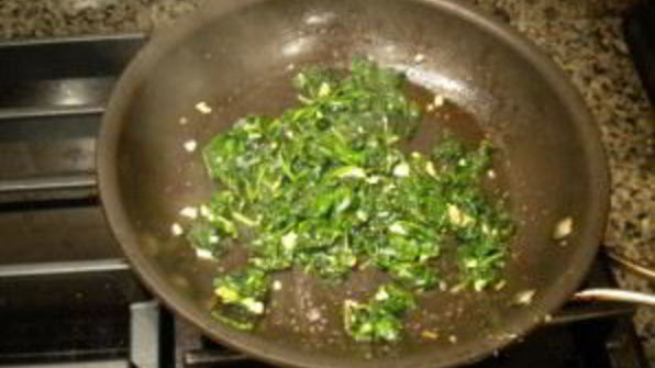 ризотто со шпинатом и козьим сыром