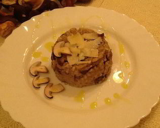 Сливочное ризотто с польскими грибами и пармезаном