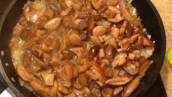 сливочное ризотто с польскими грибами и пармезаном